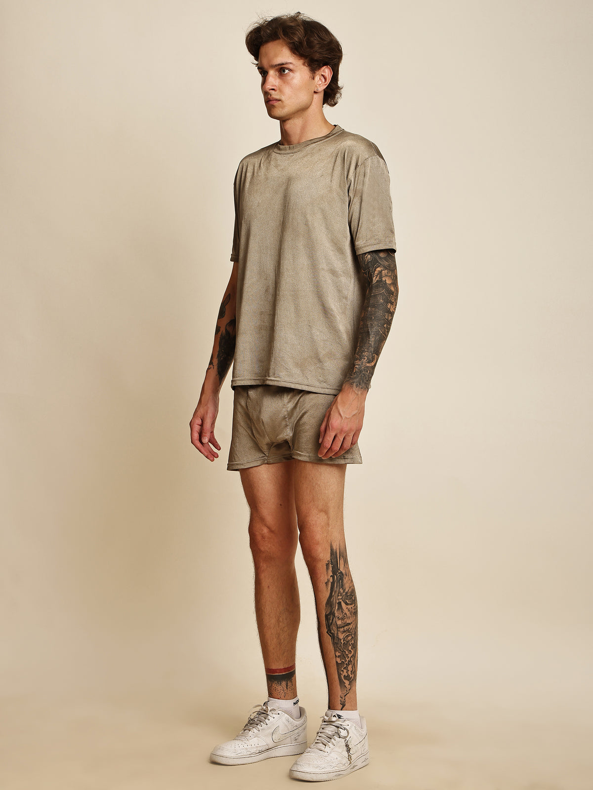 EMF360 Shielding T-Shirt & Shorts Set – Beige