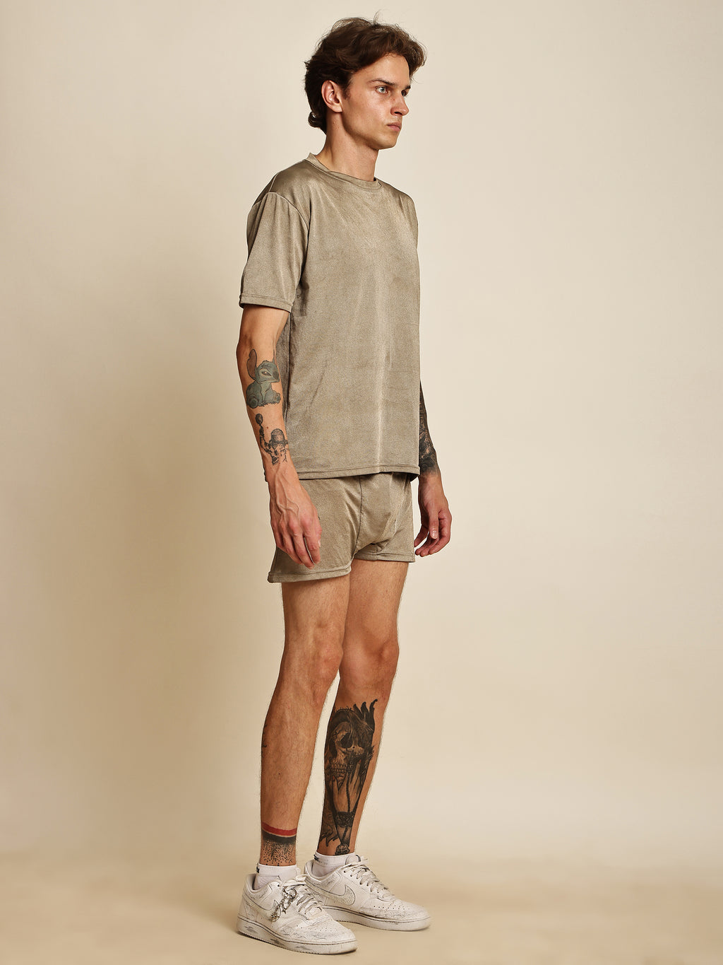 EMF360 Shielding T-Shirt & Shorts Set – Beige