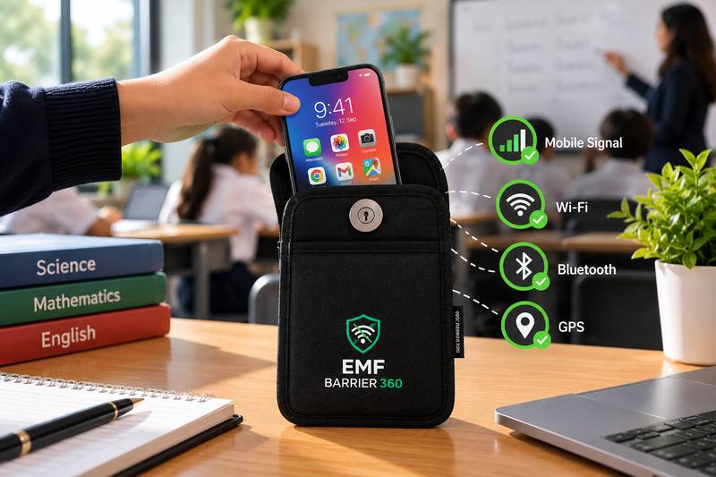Non-signal-blocking phone pouch