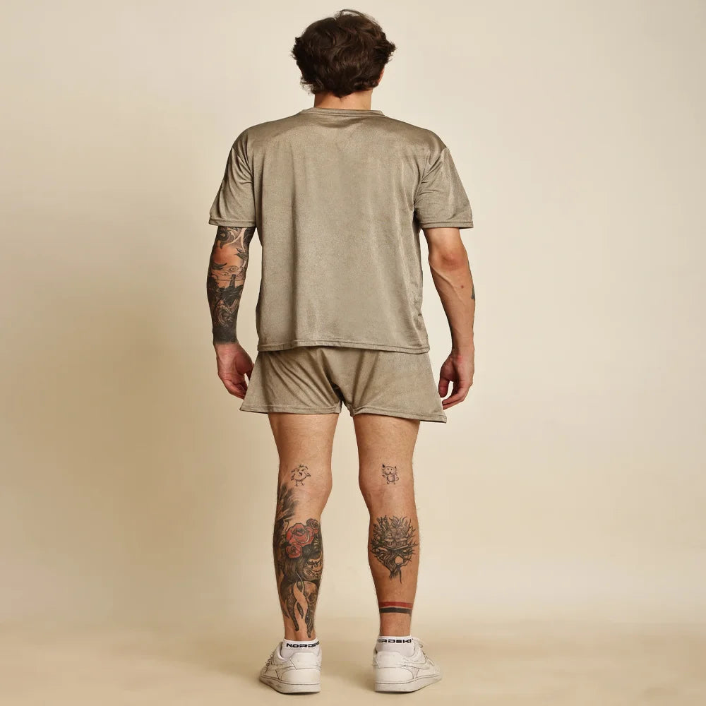 EMF360 Shielding T-Shirt & Shorts Set – Beige